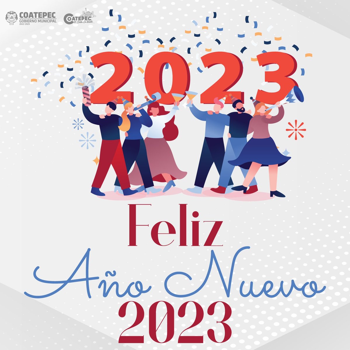 El H. Ayuntamiento de Coatepec les desea un 2023 lleno de éxitos, nuevas metas y mucha salud para todas y todos. 

¡Feliz año nuevo!
