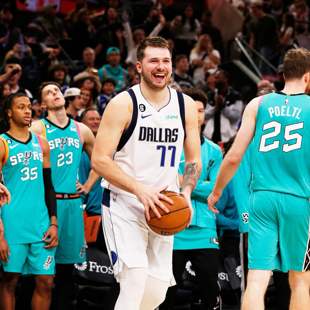 NBA's tweet image. Three 50+ point games in his last 5.

Most 40+ point games in Mavs history.

First player EVER to total 225+ PTS, 50+ REB, and 50+ AST over a 5 game span.

Luka Magic is in full effect.