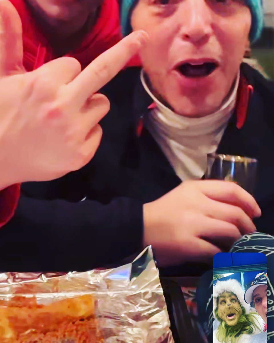 karri_leigh's tweet image. When #theGrinch photobombs your #NewYear2023 family FaceTime at the perfect moment. #openit 🐦