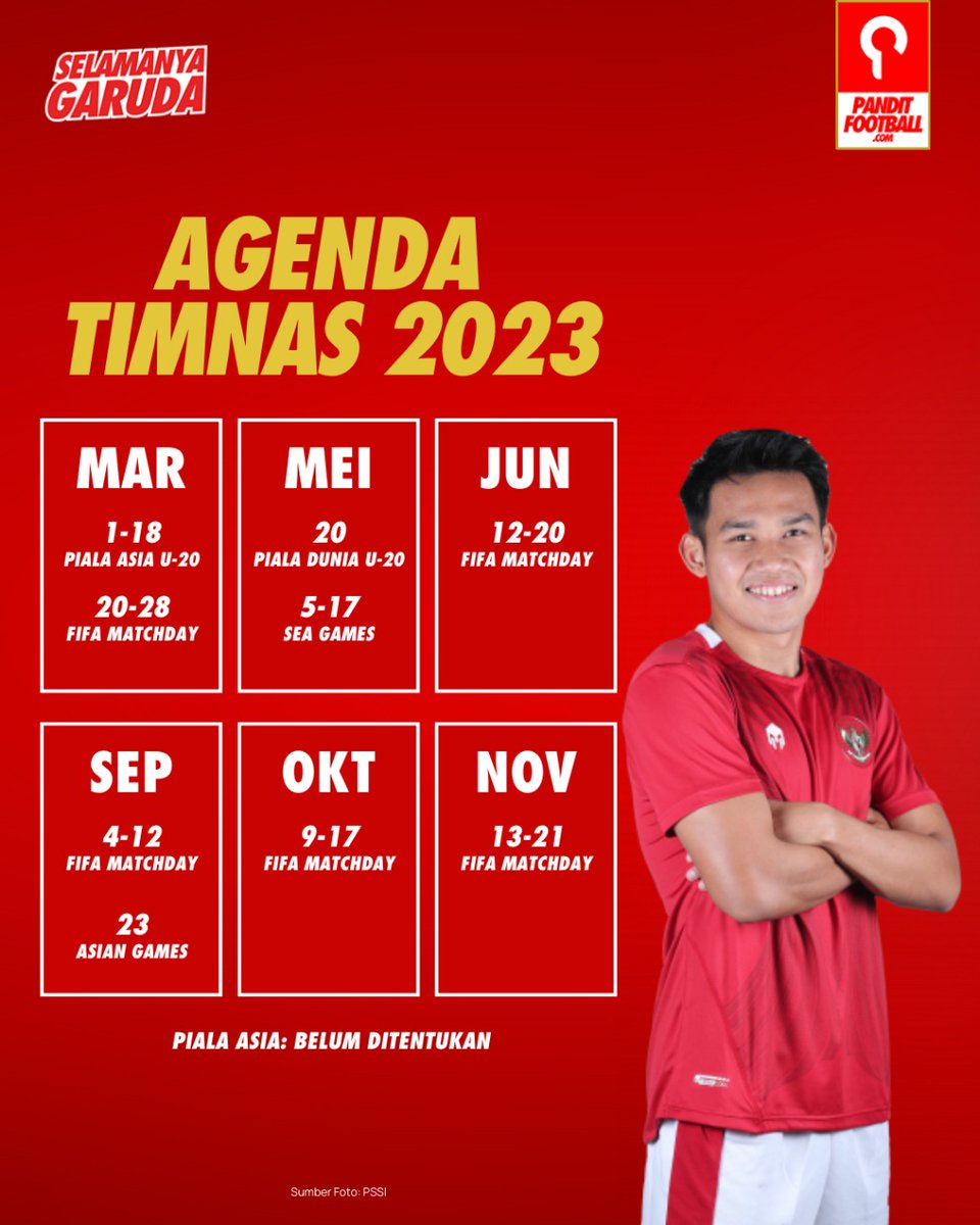 panditfootball's tweet photo. Sementara Piala AFF masih bergulir, beberapa agenda besar menanti Timnas Indonesia di berbagai level umur sepanjang 2023.

Mana yang paling kamu tunggu?

#SelamanyaGaruda 🇮🇩 https://t.co/MkG0Y3izvn
