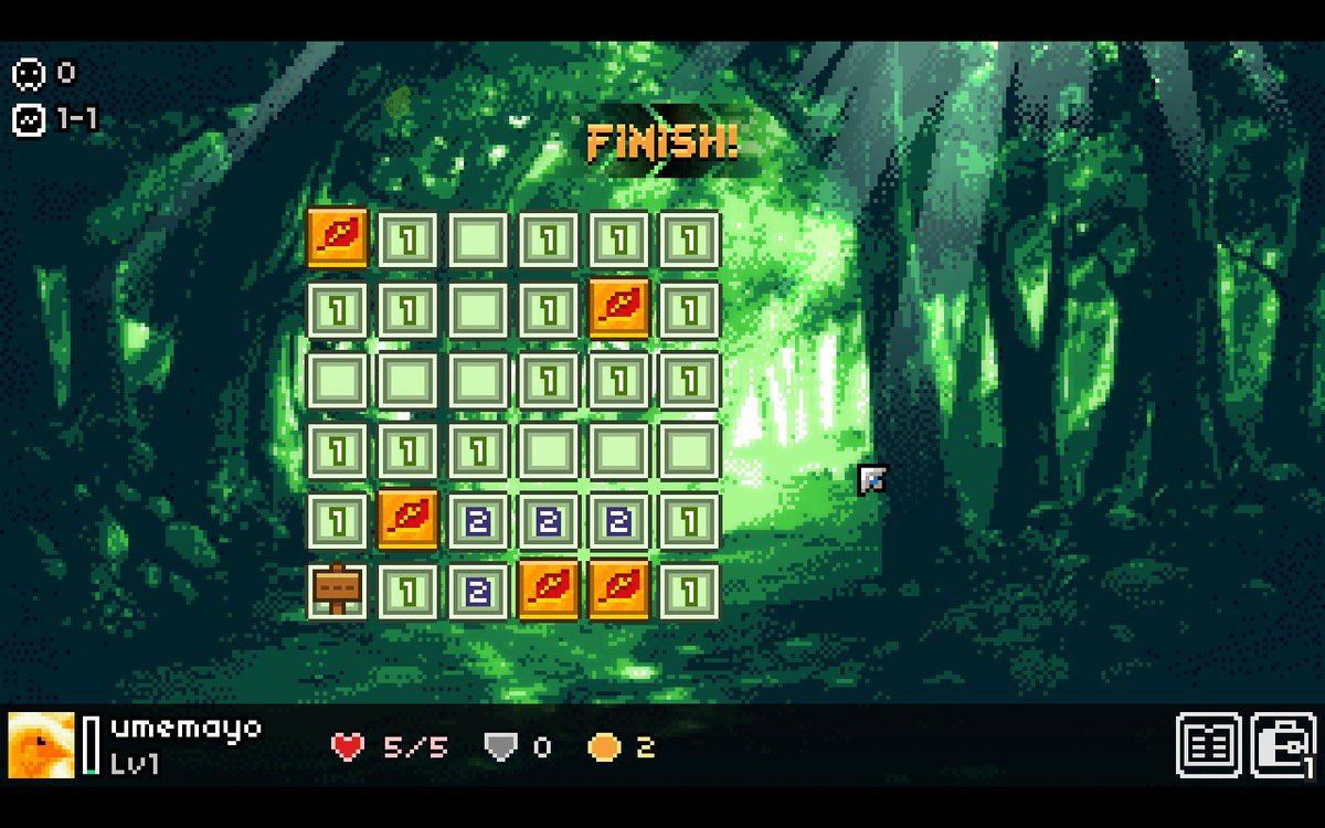 mimiGAMEOVER's tweet photo. 買ったゲームを遊んでみた①
マインスイーパー。全パネル開放でクリア次ステージへ。爆弾パネルを引くとダメくらってHPゼロでゲームオーバーで最初のステージから。アイテム収集要素もあるのでコンプが好きな人には良いかも。自分的にはゲームオーバーで最初に戻るのがなぁ😅
#DemonCrawl #SteamDeck https://t.co/hyN60OezzH