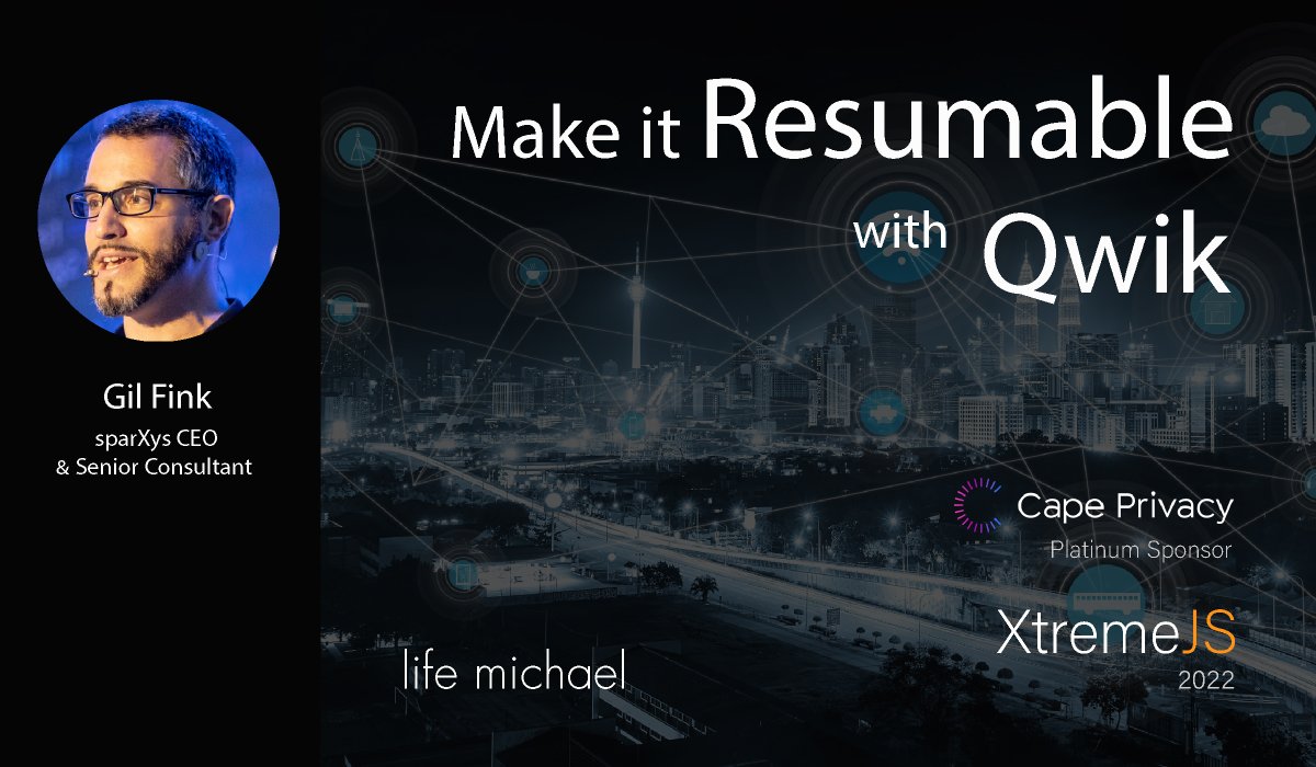 xtremejsconf's tweet photo. Learn about resumable web applications development with Qwik #xtremejs #xtremejs2022 #conference #lifemichael @gilfink
https://t.co/D9ousdqUkC https://t.co/7pNuqbi9BC