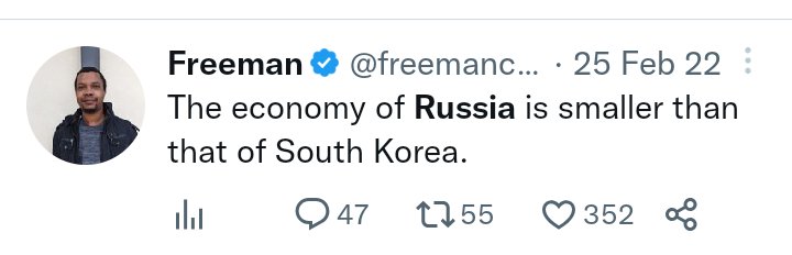 UnitedZimbabwe's tweet photo. @freemanchari Smaller economy is causing global recession; inflation in bigger economy, global food shortages; You still think Russia in that way https://t.co/rmM3TfqISA