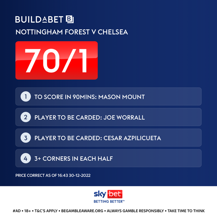 FootyAccums's tweet photo. Our BuildABet for Forest v Chelsea is live! 🔥

70/1 bet-slip here 👉 https://t.co/0PBnhiGbL9

#Ad 18+ BeGambleAware https://t.co/z3lzGHGJWq