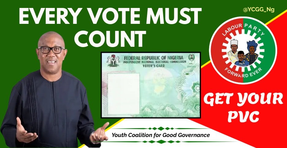 YCGG_Ng's tweet photo. With the hardship Nigerians have faced in the last couple of years, which has worsened during this festive season - no one should still be contemplating on whether or not to vote. 

Get your PVC &amp; be ready to vote for Peter Gregory Obi. 

Happy New Year, Nigeria https://t.co/H2UVB4LNp1