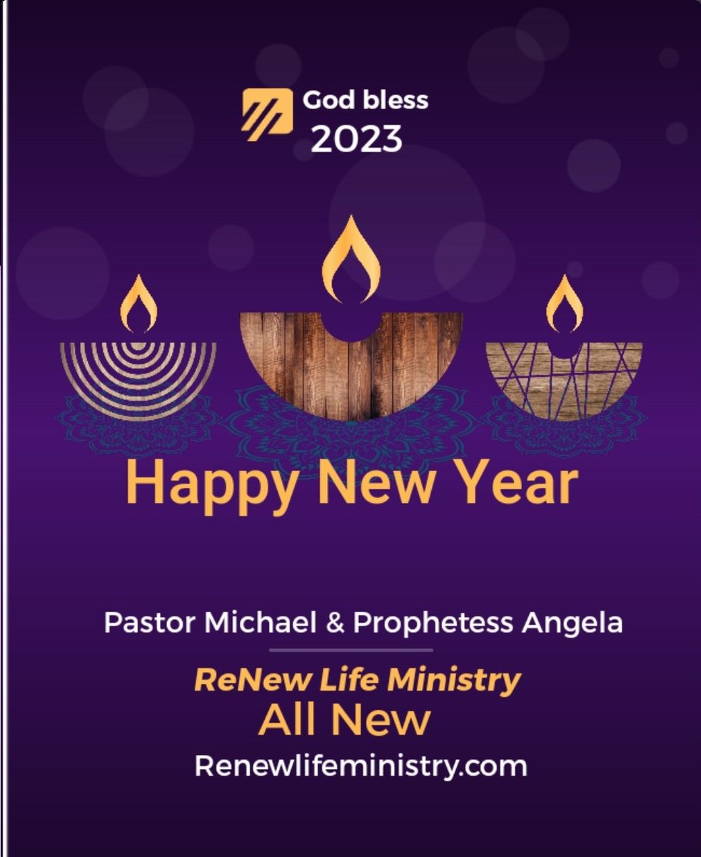 Happy New Year ReNew Life Ministry from, Pastor Michael & Prophetess Angela We are looking forward to this year. God bless you #HappyNewYear #godblessyou