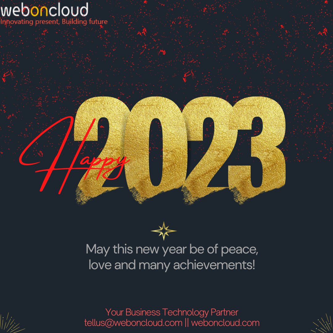 WebOnCloud's tweet image. Wish you a Happy New Year! 

#ny2023 #weboncloud #technologyinnovation