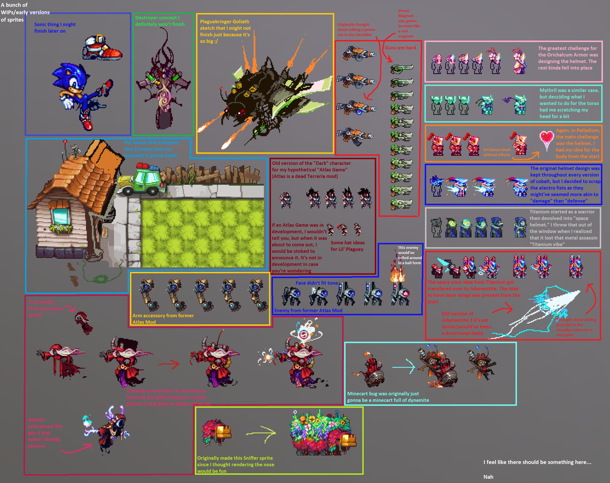 To tie up this year, here's a few early versions of my later sprites ...