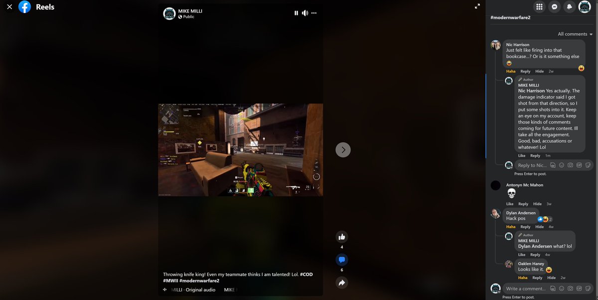 Im horrible with this recording stuff and I forget to check my pages as I don't have a lot of time to play to begin with. But you don't even have to be great at the game to get accused of cheating lol.
