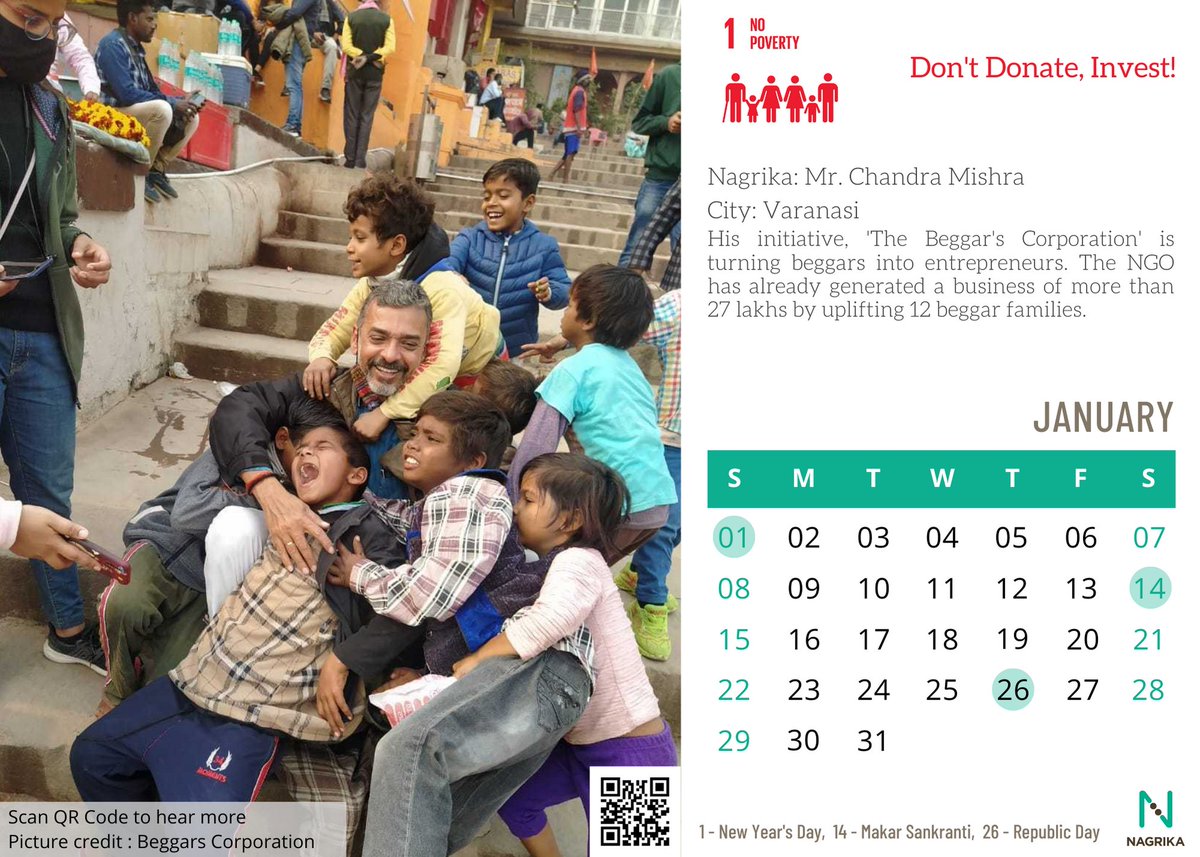 tarun_rishikesh's tweet photo. #RT @Nagrika: Our first calendar post celebrating the theme of Voices Enabling Choices, for the month of January is here! It is dedicated to a very unique initiative in the city of Varansi &amp; it is turning beggars of the city into entrepreneurs. It is cal… https://t.co/hKuGMxWxnM