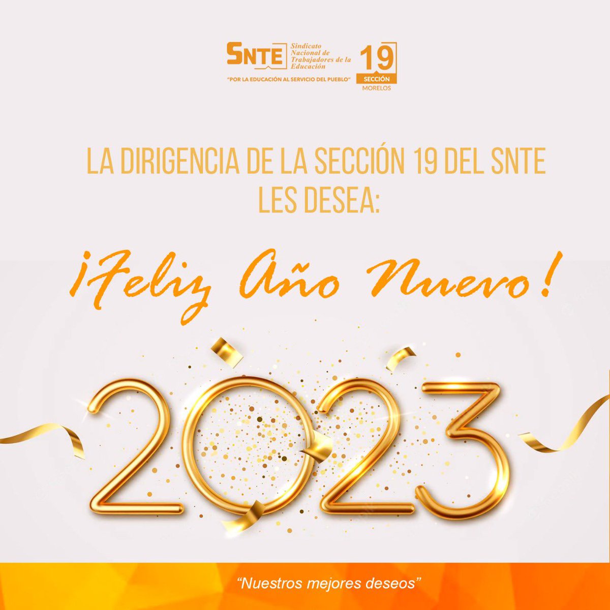 seccion_19's tweet photo. 🔴 Que este nuevo año sea el episodio propicio para que sus anhelos se cumplan. Para que los sueños y metas se vean materializados y con ello seamos capaces de crecer en nuestra humanidad. Feliz 2023 https://t.co/FZA58MzcX2