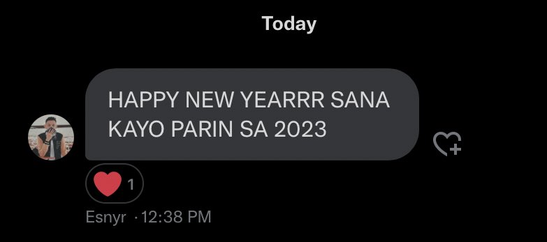 Happy New Year, <a href="/esnyrrr/">Esnyr</a>! Ikaw parin hanggang mamatay! 🤟🏼