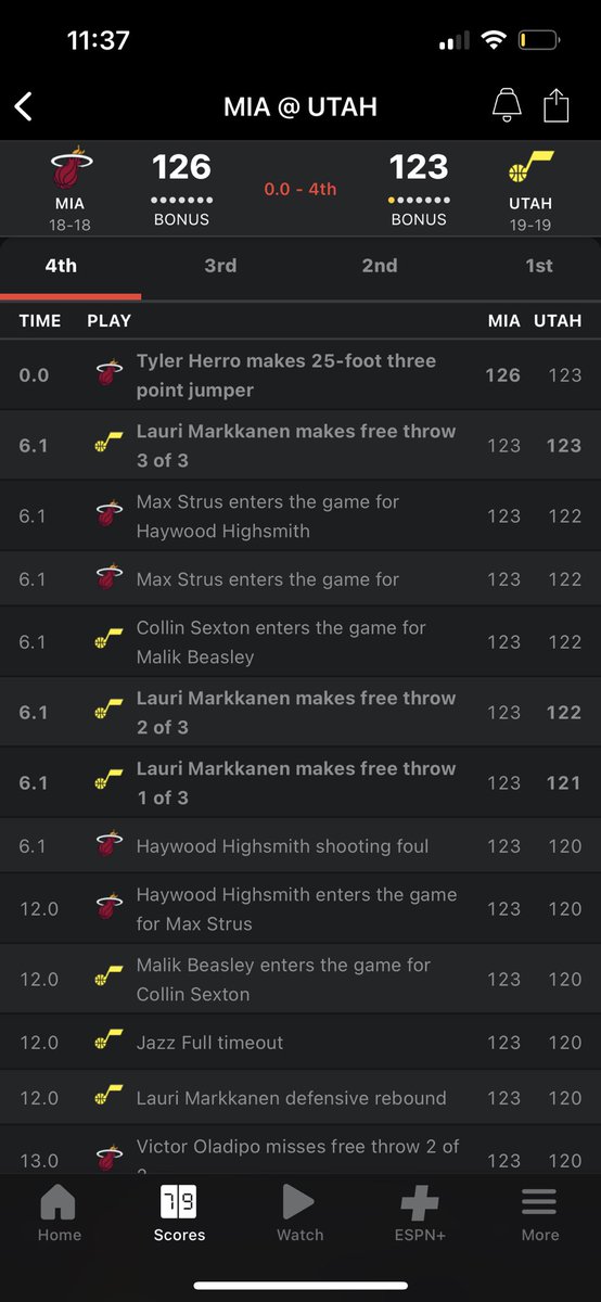 muckedfn's tweet photo. I needed markkanen and tyler hero to both get 3 to go over and tyler herro hits it at the buzzzer https://t.co/YmHAsjEzFM