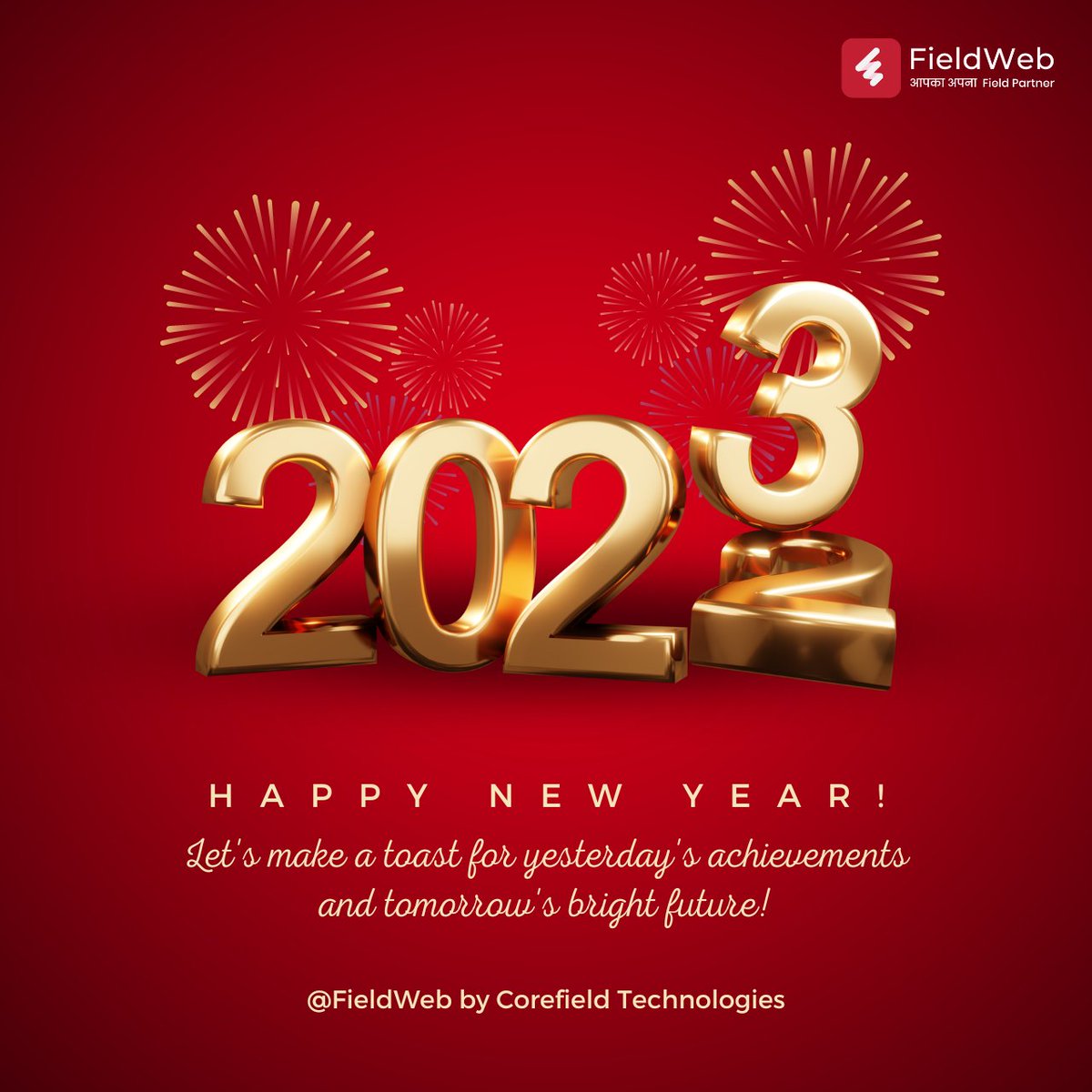 field_web's tweet image. Team #fieldweb wishes you all a year full of happiness, goals, and achievements.✨
HAPPY NEW YEAR 2023🤩

#HappyNewYear #newyear #HappyNewYear2023 #achievement #happiness #businessgrowth
