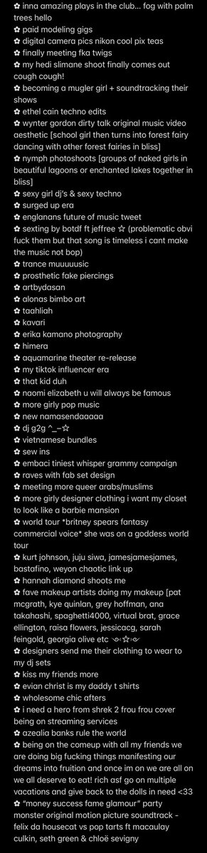 gothjafar's tweet photo. my ins + outs for 2023 i went a little overboard but happy new years its going to be a sexy year alexa play 23 by miley ☆ https://t.co/ApVUTEjr5S