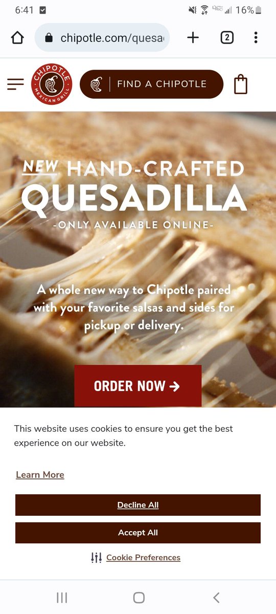 btcroft's tweet image. Chipoltle Quesadillas are, according to our company, only available online. If you get one on a main line, they are breaking company policy. I don't care what your Tik Tok videos say. And you can't pair veggies and meat. You're a horrible customer.