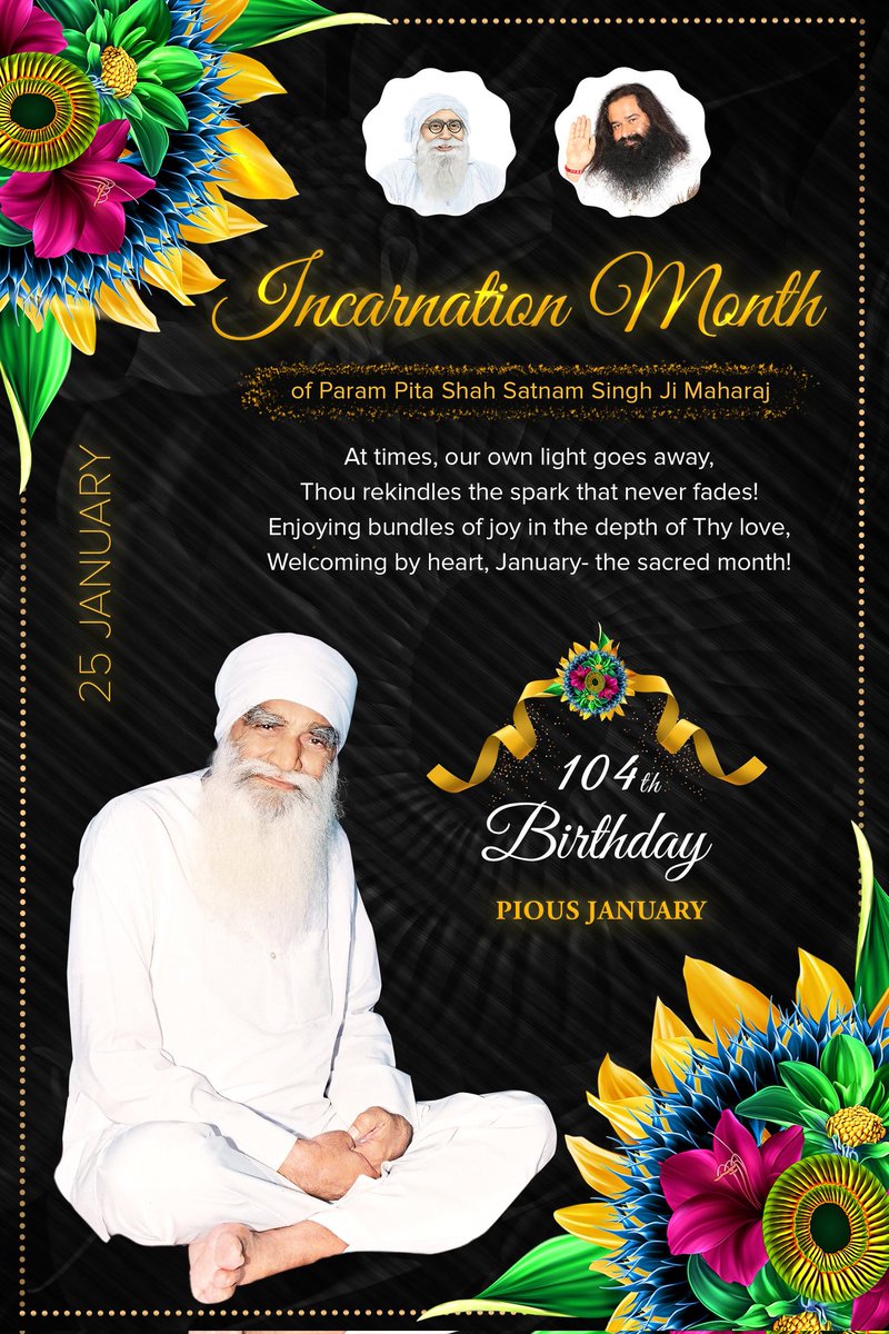 Gsisters17's tweet photo. 🎉🎉🎉🎉🎉🎉🎉🎉🎉
Billions of times congratulations to the entire universe on the holy birth month of the emperor of emperors, Beparwah Shah Satnam Ji Maharaj.
#HappyIncarnationMonth 💞
#104YearsOfWelfare 🎉 https://t.co/I7XFSI5K0i