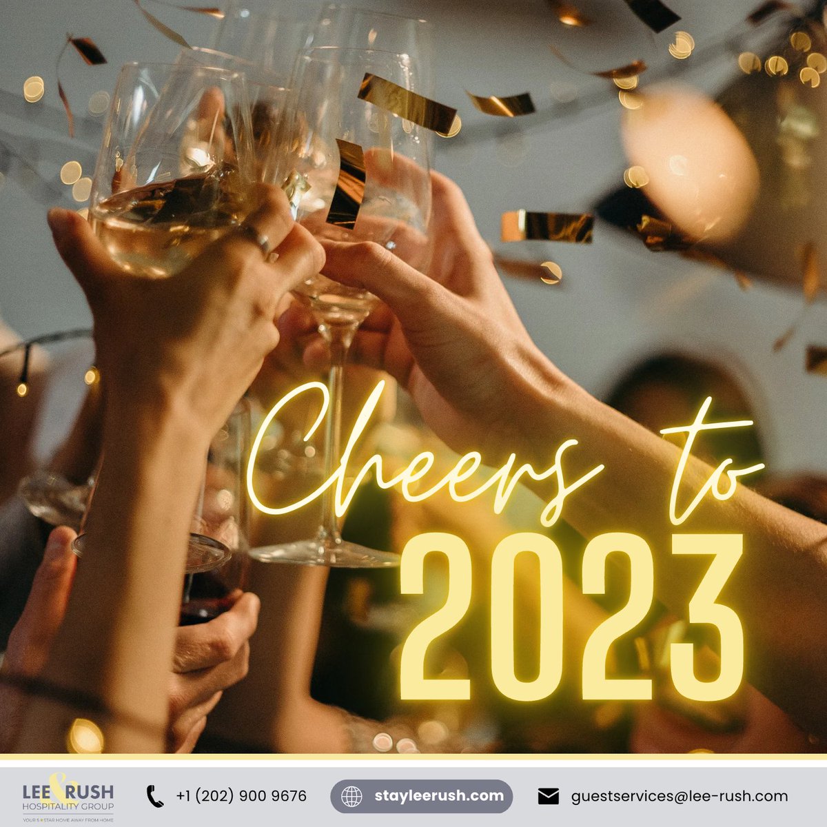 StayLeeRush's tweet photo. As we wrap up 2022, we want to express our sincerest gratitude to all of our guests &amp; clients, fans, and business colleagues allowing us to serve you. We appreciate all your support and we’re excited to do more and be more in 2023. May this coming year be bountiful for everyone! https://t.co/P5R43Adm7i