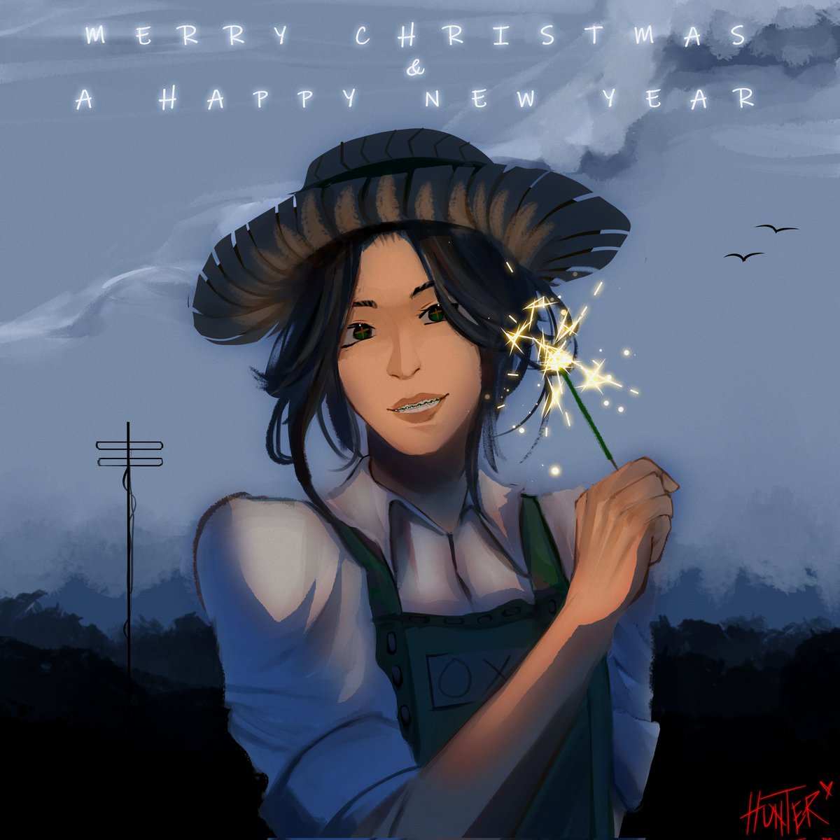 UnderhunterF's tweet photo. Merry Christmas and a Happy New Year!

#HappyNewYear #MerryChristmas #art #emmawoods #IdentityV #digitalart #digitaldrawing #me https://t.co/AdTwlJbZYd