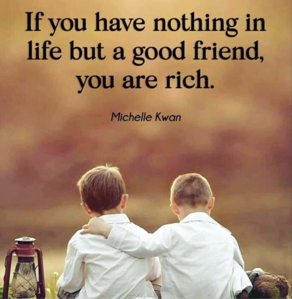 If you have nothing in life but a good friend, you are rich.  #Inspiration #BeThatFriend #ThinkBIGSundayWithMarsha