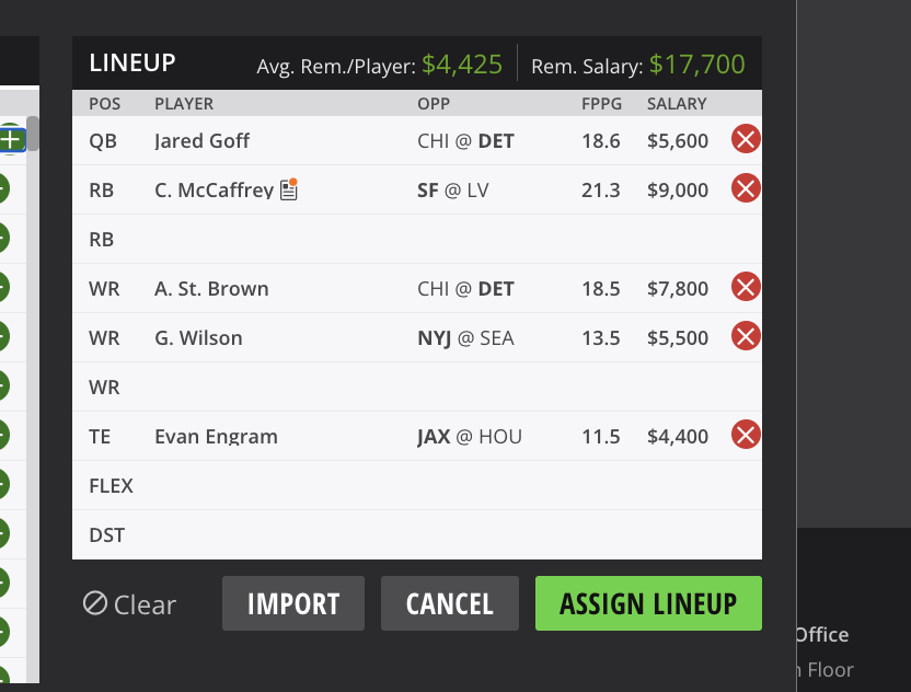 TravisMangone's tweet photo. Let's start 2023 with a win in Week 17! Only two games with a 45 total or higher and value all across the board. Tons of ways to build your lineups this week.

Everyone's building their NFL lineups like this...

You should build your DFS teams like this...

🧵🔽🔽 https://t.co/Y3cK0bjKgt