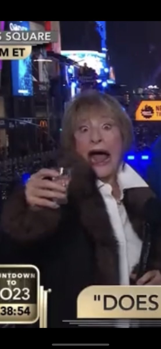 MrMaconPrickett's tweet photo. 2023 mood: Patti LuPone accidentally saying “fuck” on live television then cackling and taking a tequila shot https://t.co/hOkdUFwpIm