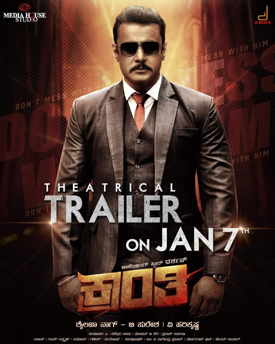 KadakkC's tweet photo. #Kranti Trailer in one Week 

#krantitrailer #DarshanThoogudeepa https://t.co/PiChGBtdSw