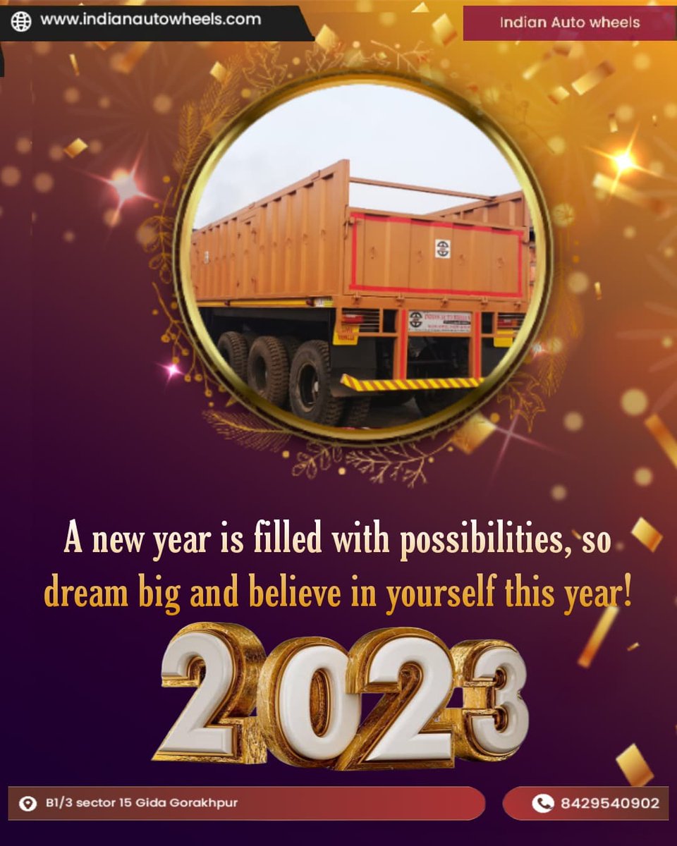 On the road to success, the rule is always to look ahead. May you reach your destination and may your journey be wonderful.

#happynewyear2023 

#celibration #Indianautowheels
#Gorakhpur
#Fabrication #trailer #Tipper #tiptrailer