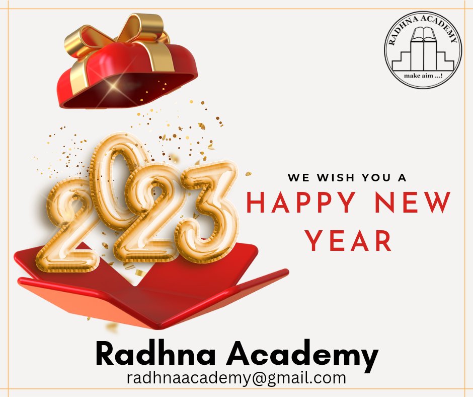 RadhnaAcademy's tweet photo. नए स��ल की ��ुभकामनाएँ!

#HappyNewYear 
#Welcome2023 https://t.co/ZxFK205eQh