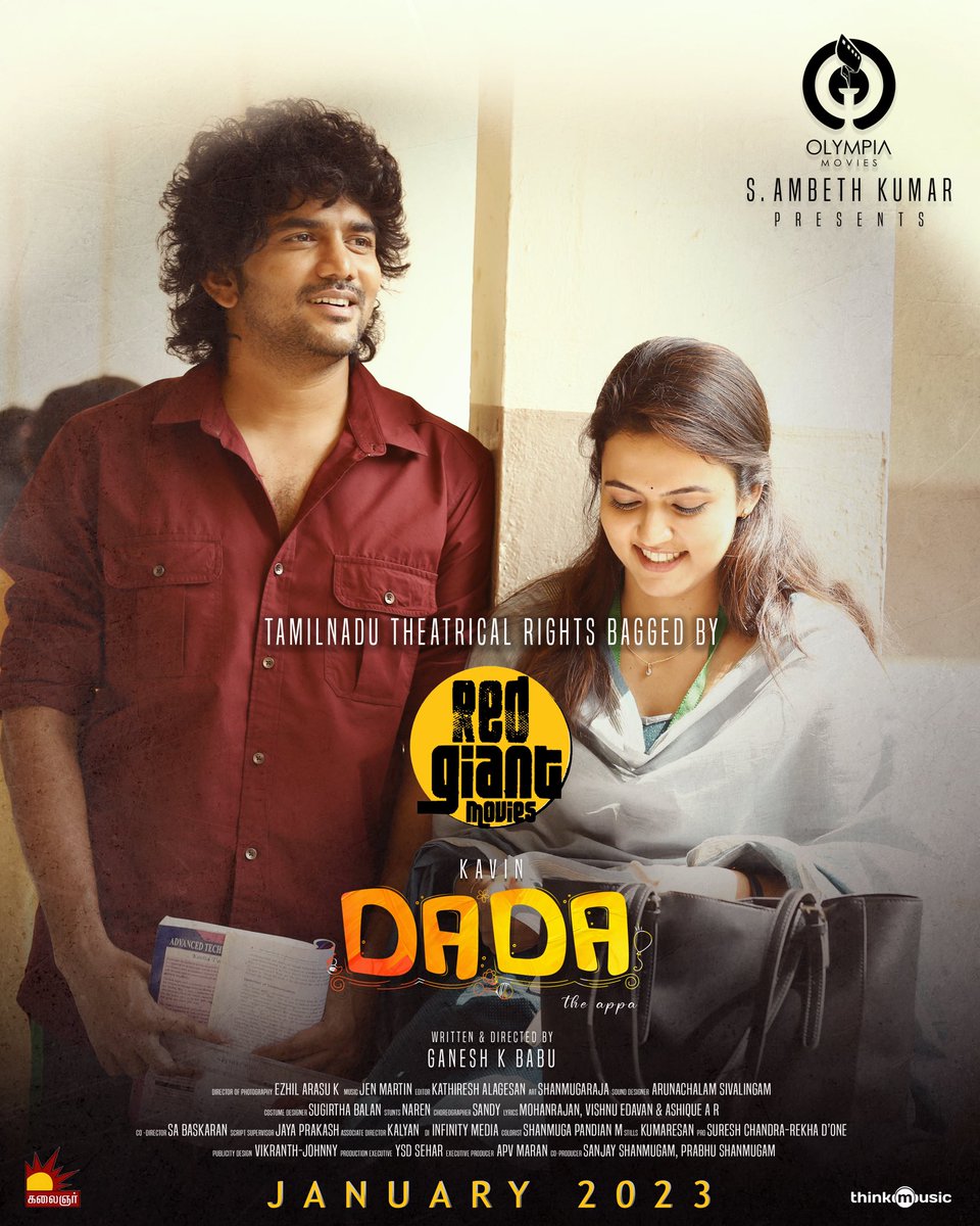 Vicky_ns1's tweet photo. Tamilnadu Theatrical Rights for Our @Kavin_m_0431 's #Dada Bagged By @RedGiantMovies_ 🔥🔥
#DadaWithRedGiant
#Kavin https://t.co/GzbL2FSobv