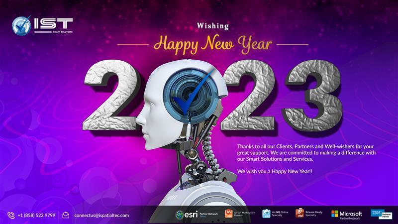 iSpatialTec's tweet photo. As we look forward to the New Year with renewed optimism, IST family wishes you and your family the best in the coming year🙂.
#iSpatialTec #ist #happynewyear2023 #gis https://t.co/Ywcz5yEnGL