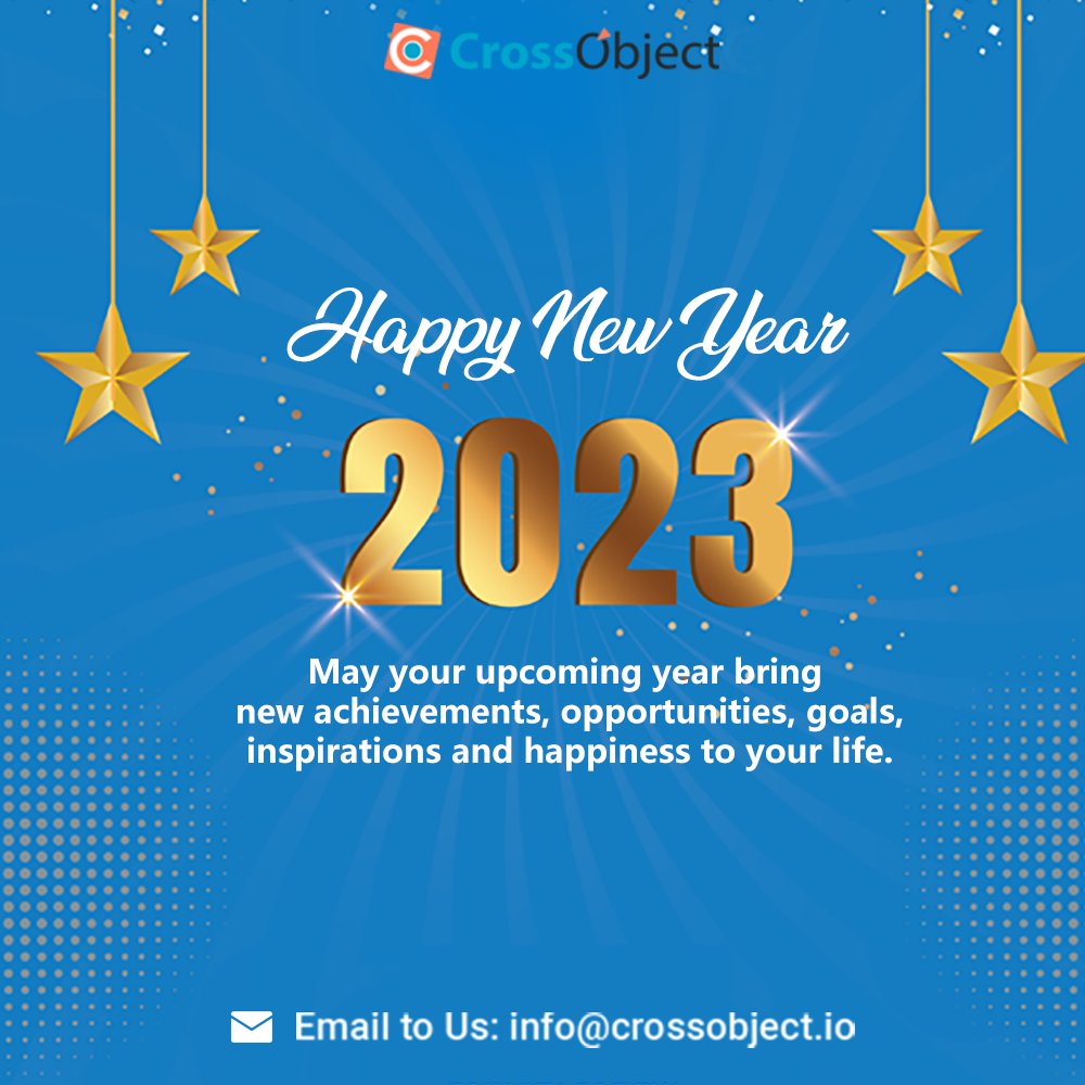crossobject's tweet photo. Crossobject Private Limited family wishes you a very Happy New Year! 🎉🎊
. 
. 
. 
#HappyNewYear #Welcome2023 #HappyNewYear2023Wishes #crossobject https://t.co/V2Aq4JmoGd