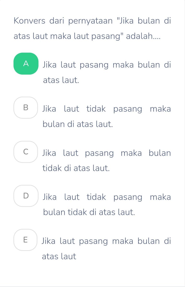 °•Konvers, Invers, Kontrapositif/Kontraposisi•°

Kmaren ak TO d alphastude, nemu soal kek gini.  Maybe aja moots ak ad yg blom tawu^^
