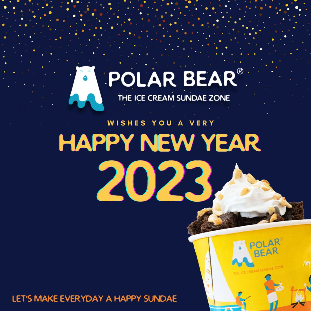 PBIceCreams's tweet photo. Let's make 2023 a year full of happy sundaes and sweet surprises! Wishing you a very Happy New Year, everyone 🎉
#HappyNewYear2023 #PolarBearWishes #IceCreamSundaeZone #HappySundaes https://t.co/e3Eww0YFAW
