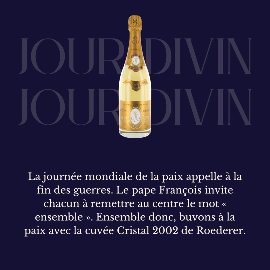 Le Jour Divin, Chaque jour, Le Figaro Vin vous donne une nouvelle raison d’être heureux. Et de partager votre bonheur avec un flacon d’exception, évidemment. Aujourd'hui, le champagne Cristal 2002 de @LouisRoederer_. Découvrir le champagne 👉 cutt.ly/J2wprFj