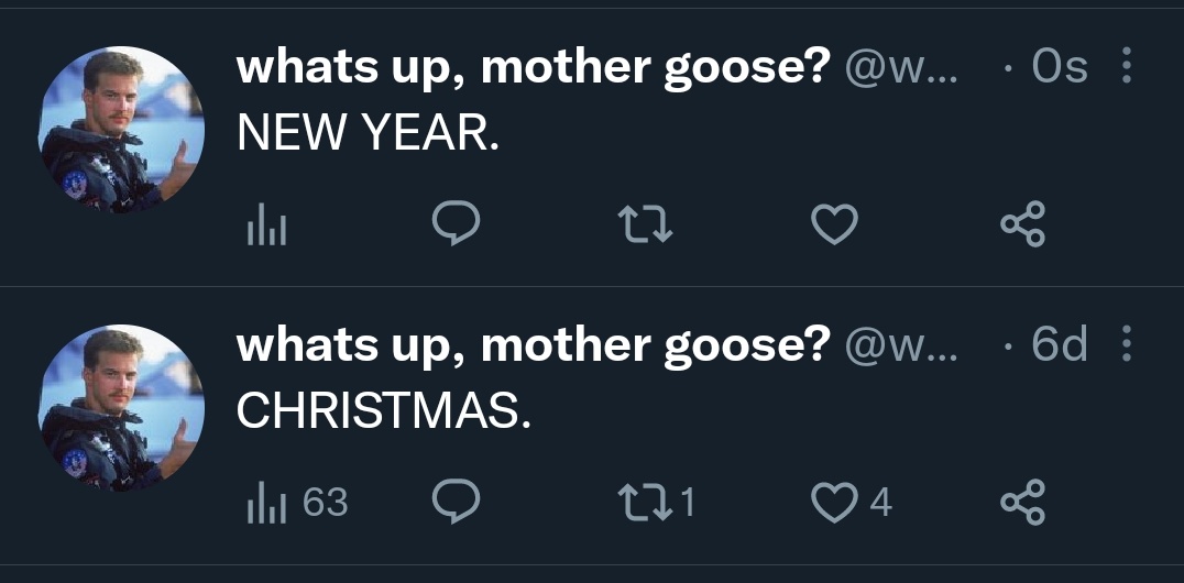 goose has recently been getting straight to the point! happy new year!