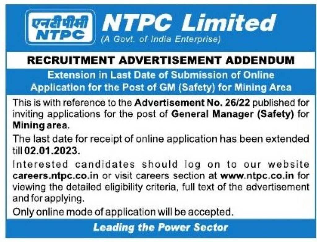 Times Ascent (@timesascent) on Twitter photo 𝐉𝐎𝐁 𝐀𝐋𝐄𝐑𝐓❗❗
<a href="/ntpclimited/">NTPC Limited</a> is Hiring.
Post - General Manager (Safety).
Location - India.
Click below to apply and explore additional details & resources => timesascent.com/new-jobs/Gener…
.
.
#ntpc #india #hiring #generalmanager #jobhunt #jobseekers #jobhiring #career #growth 𝐉𝐎𝐁 𝐀𝐋𝐄𝐑𝐓❗❗
<a href="/ntpclimited/">NTPC Limited</a> is Hiring.
Post - General Manager (Safety).
Location - India.
Click below to apply and explore additional details & resources => timesascent.com/new-jobs/Gener…
.
.
#ntpc #india #hiring #generalmanager #jobhunt #jobseekers #jobhiring #career #growth