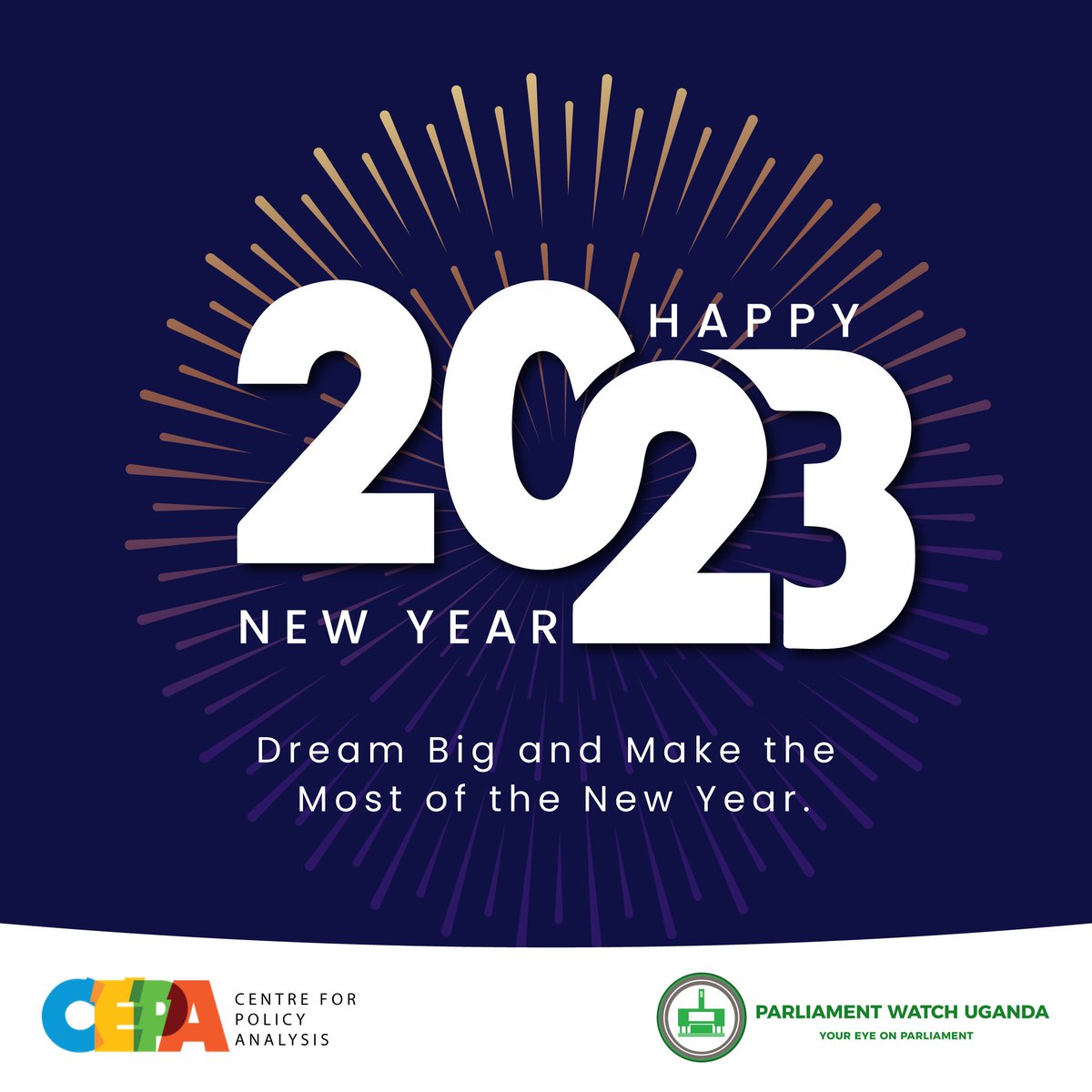 Partners, associates, collaborators and friends, welcome to 2023. 

Set those goals and envision success and great achievements in this new year. 

Happy New Year from everyone at <a href="/centre4policy/">CEPA</a> 🎆.