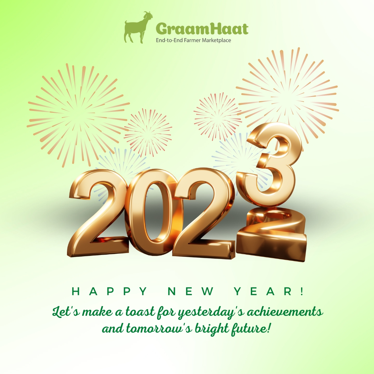 graamhaat's tweet photo. A new year is like a blank book, and the pen is in your hands. It is your chance to write a beautiful story for yourself.
Congrats for new year 2023.
#HappyNewYear #ruraldevelopent #livelihoodprogram #sustainability https://t.co/n467jvS9CG
