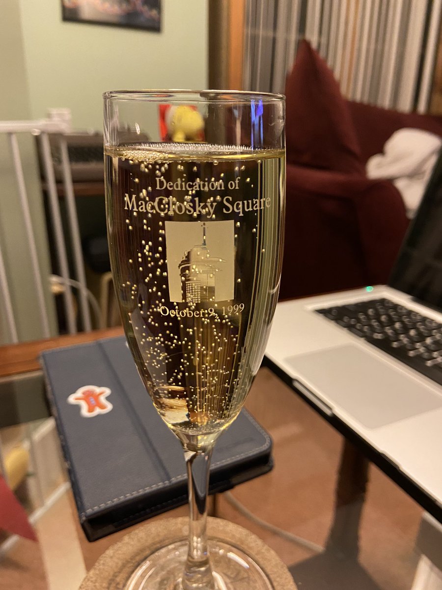 A good NYE was had by all. The Cocktails Come Home renaissance rolls on with:
Her: Bee’s Knees; French 75
Me: Alabazam; Boulevardier; champagne flute. 
Drinks courtesy of The New Cocktail Hour by <a href="/andredarlington/">andré darlington</a> &amp; #TenayaDarlington.