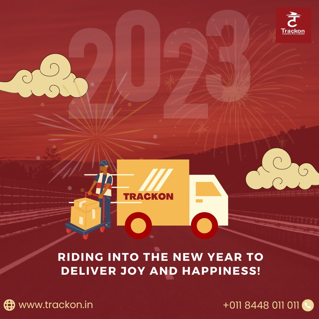 #HappyNewYear, everyone! 
May this year be scattered with happiness, and whenever the clouds hang low, #Trackon will be at your doorstep with a ray of sunshine.

#shipping #globalshipment #logistics #supplychain #2023 #innovation #infrastructure #affordableshipping #hasslefree