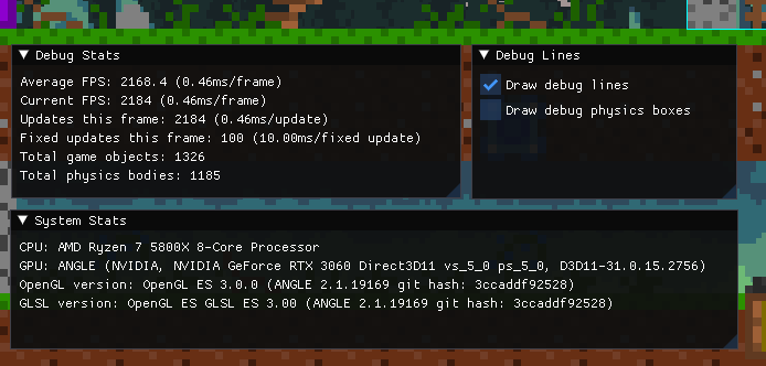 TexoTempora's tweet photo. And now I've migrated the debug stats from my UI system to Dear ImGui's. Much cleaner.

#gamedev #cplusplus #opengl #imgui https://t.co/nJKKg70HOx