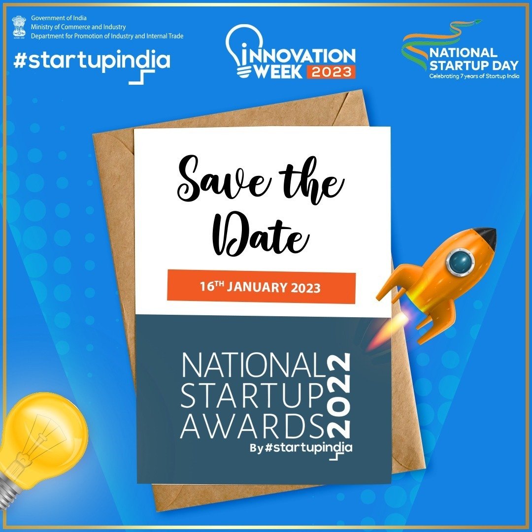 startupindia's tweet photo. Mark your calendars for the #NationalStartupAwards2022
Recognizing the contribution of entrepreneurs in amplifying the Indian startup ecosystem.
#StartupIndia #NationalStartupDay #InnovationWeek2023 #IndianStartups #NationalStartupAwards #ResultDeclaration #Awards https://t.co/9IlfdL4MFw