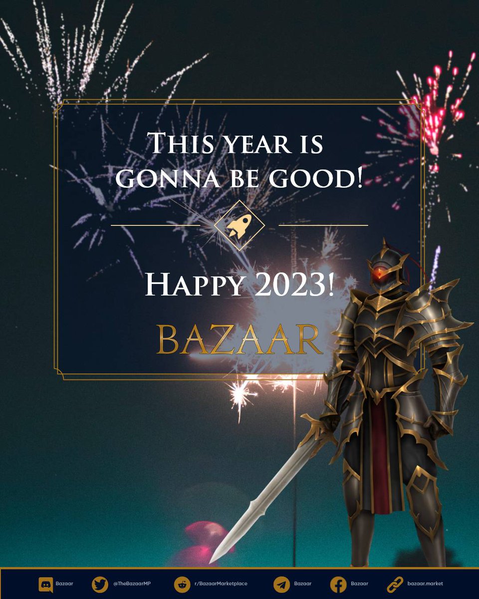 🙏Thanks for a fantastic 2022!

🎉More #CryptoBlades NFTs to buy and list this 2023!

🥳Happy New Year!

#Bazaar #CryptoBlades #JingleBlades