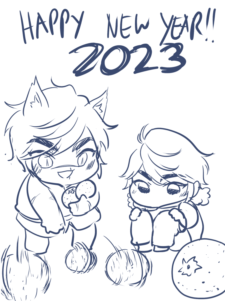 We've arrived at 2023!! HAPPY NEW YEAR!!
We didn't manage to buy any round fruits today to roll(aside from a huge ass watermelon), so have chibi Sett and Aphelios doing the orange rolling for me.
#Settphel
