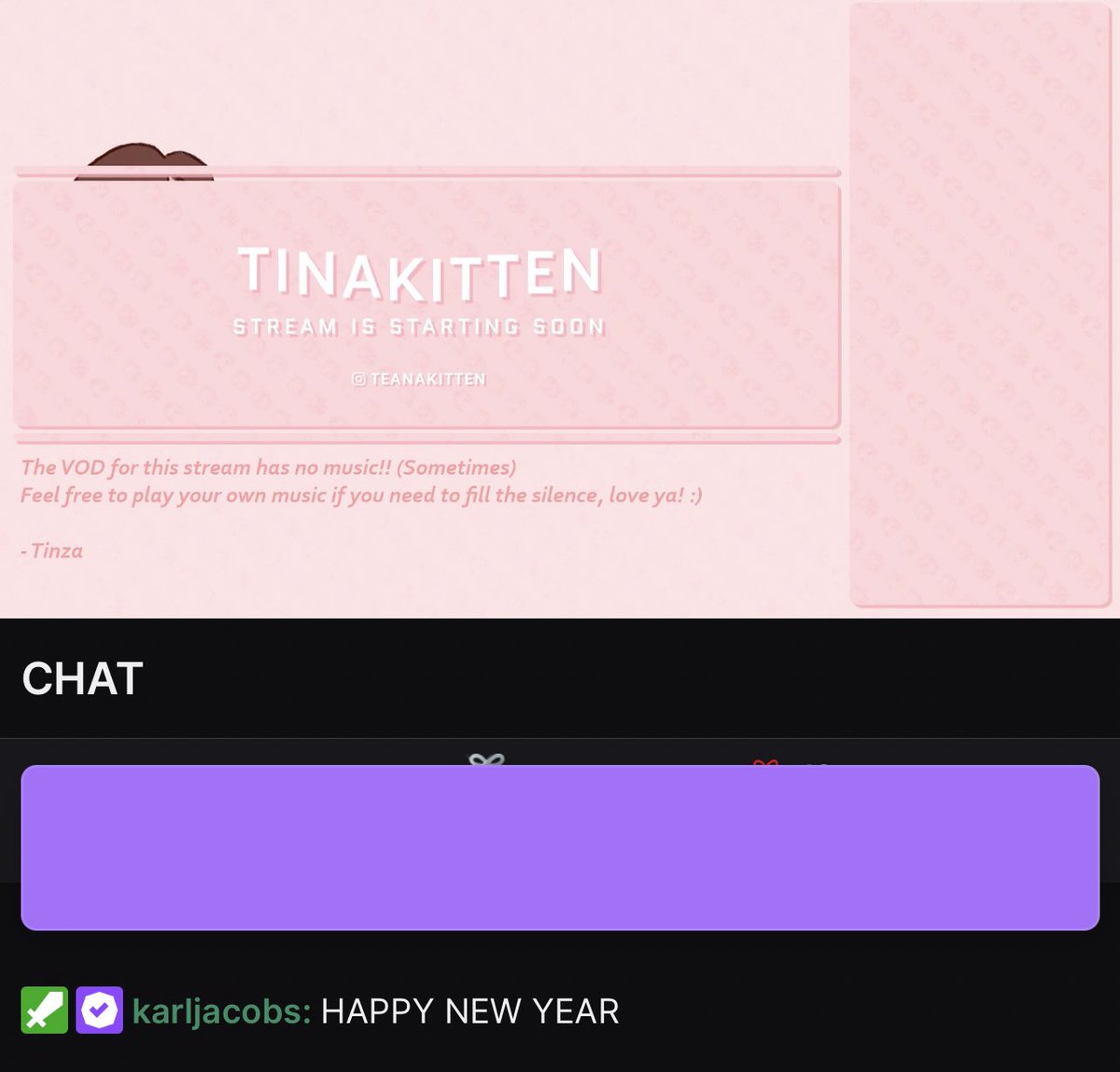 cartoonthinkr's tweet photo. karl wishing tina a happy new year in her chat :’) <3 my lovelies💓 https://t.co/OOxQYiPnXr