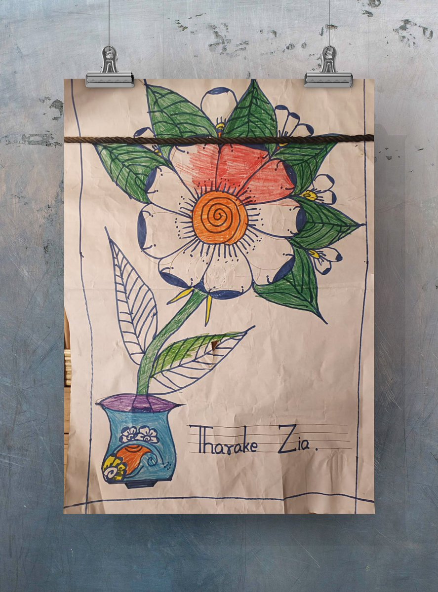 Photo of a drawing by a young #Rohingya boy.  Tharake Zia. 

 Photo by Mohammed Forkhad. 
#Myanmar #refugee in #Bangladesh
