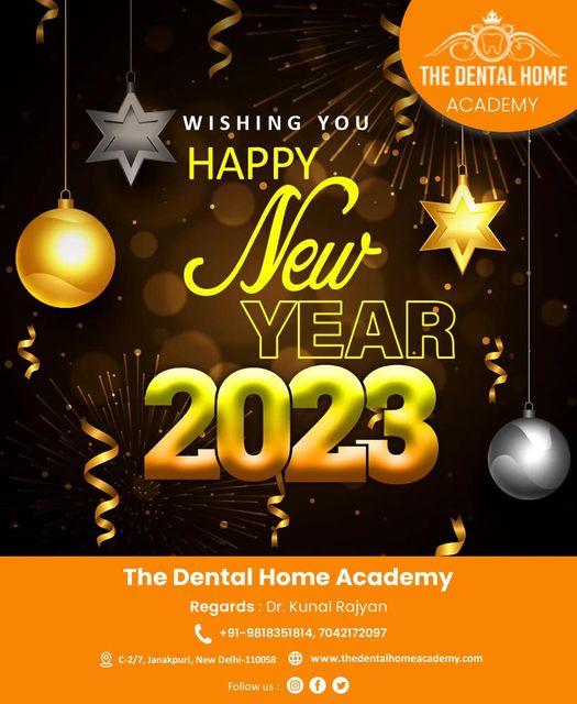 Wishing you a Happy New Year with the hope that you will have many blessings in the year to come.
#thedentalhomeacademy #thedentalhome #drkunalrajyan #happynewyear #newyearwishes #happynewyear2023 #dentalacademy #handsoncourses #handsonprogramme