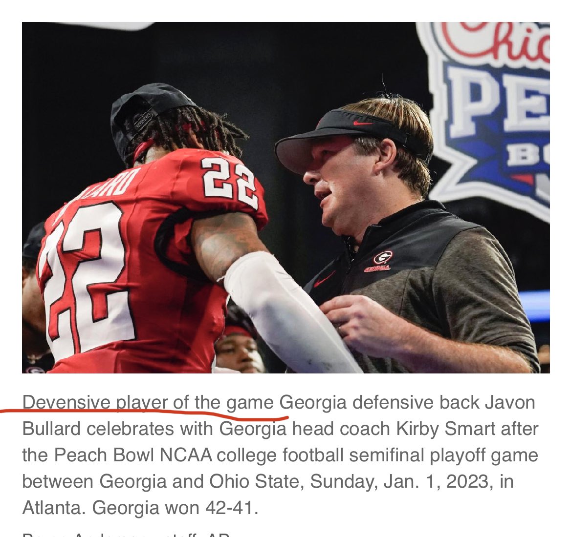 kevaf's tweet photo. Incredible Peach Bowl game! Wish we’d make the kick, but I think the Buckeyes played with heart, and I’m proud of the effort. I will leave this here though… https://t.co/OJrCwTBNht