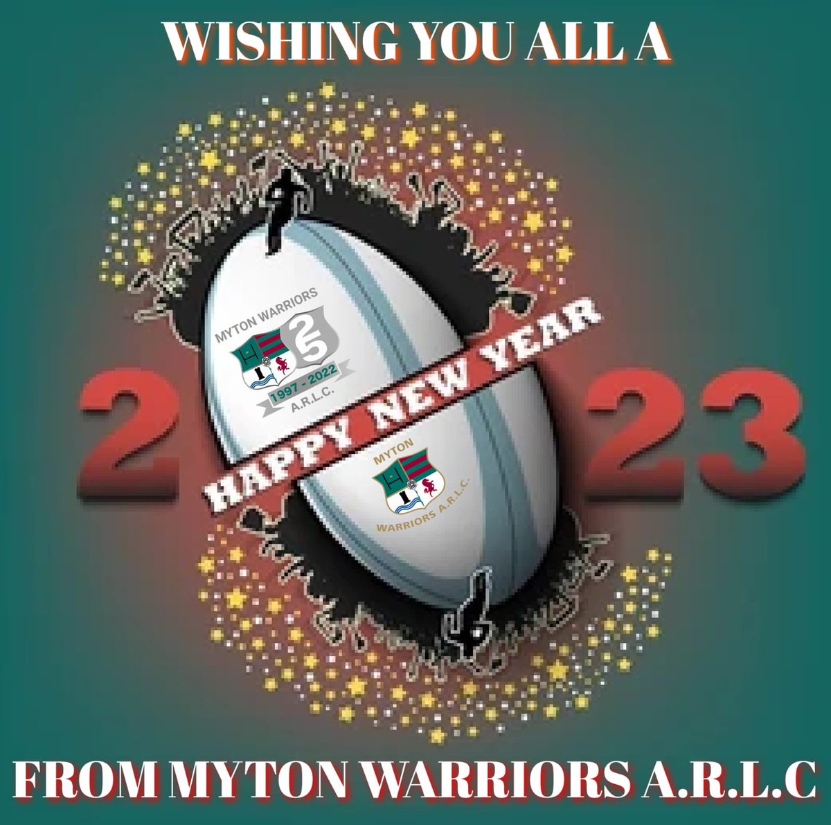 MytonWarriors's tweet photo. Wishing a Happy New Year to all @MytonWarriors Sponsors, Supporters, Volunteers, Coaches & Players. Hope everyone has a great 2023 and the club continues to growπ₯π»πΎπβ€οΈπ#HappyNewYear #2023 #UpTheWarriors #RedNGreen https://t.co/TreYpYednI
